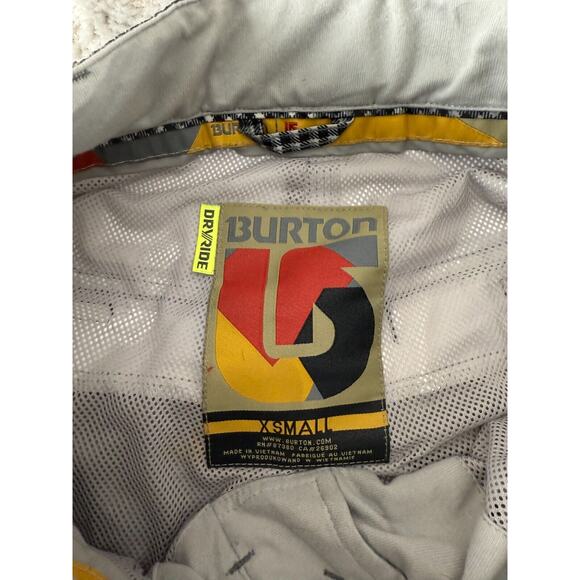 Burton Size XS Dryride Plaid Cargo Snowboard Pants Gray Button Zip Pocket Winter - Picture 9 of 13